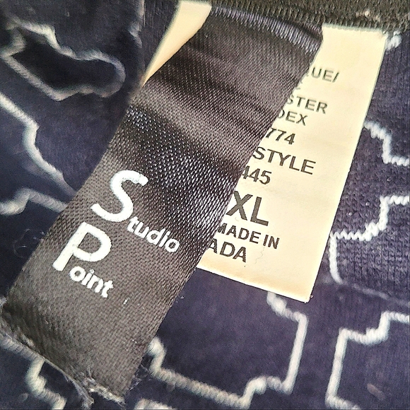 Navy Moroccan Print Stretch Mini - Picture 2 of 4